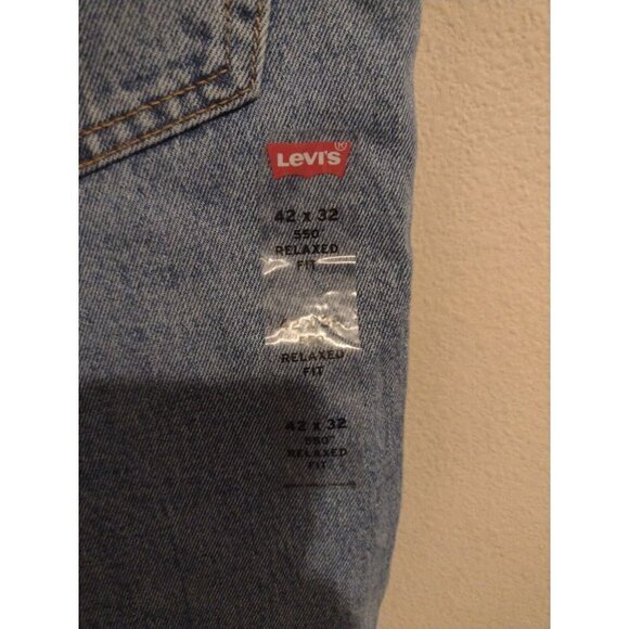 NWT New Levi's 550 Relaxed Tapered Leg Blue Denim Jeans 42x30 Cotton - Picture 5 of 10